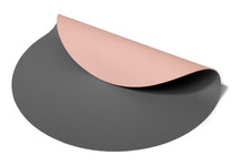 Cookinglife Placemats - Dobbelt så meget - Vegansk læder - Grå / Rosa ø 38 cm - 6 Stykker