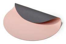 Cookinglife Placemats - Dobbelt så meget - Vegansk læder - Grå / Rosa ø 38 cm - 6 Stykker