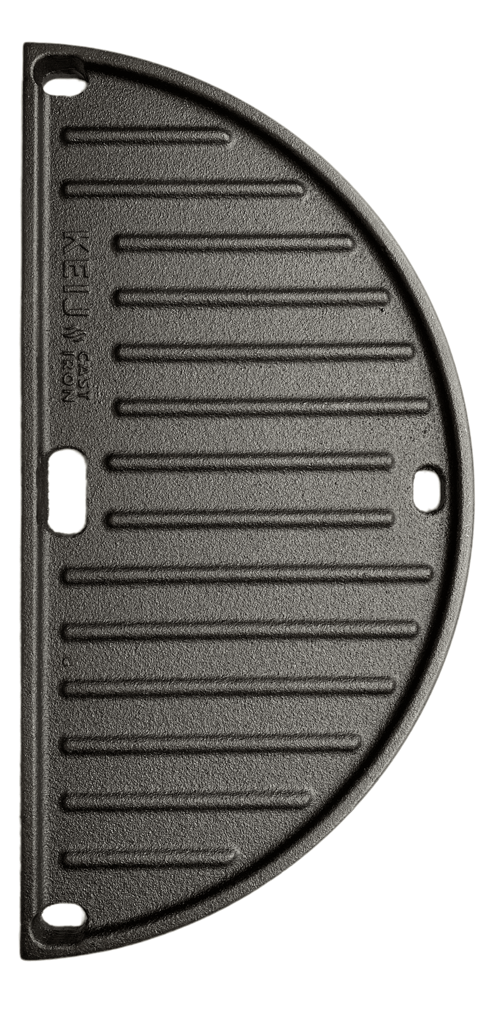 Keij Kamado Halve Maan Grillplade / Plancha Compact - Emaljeret Gussejern - 2-sidet - 33 cm - til 15 tommer Kamadoer - Universel