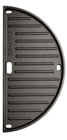 Keij Kamado Halve Maan Grillplade / Plancha Compact - Emaljeret Gussejern - 2-sidet - 33 cm - til 15 tommer Kamadoer - Universel