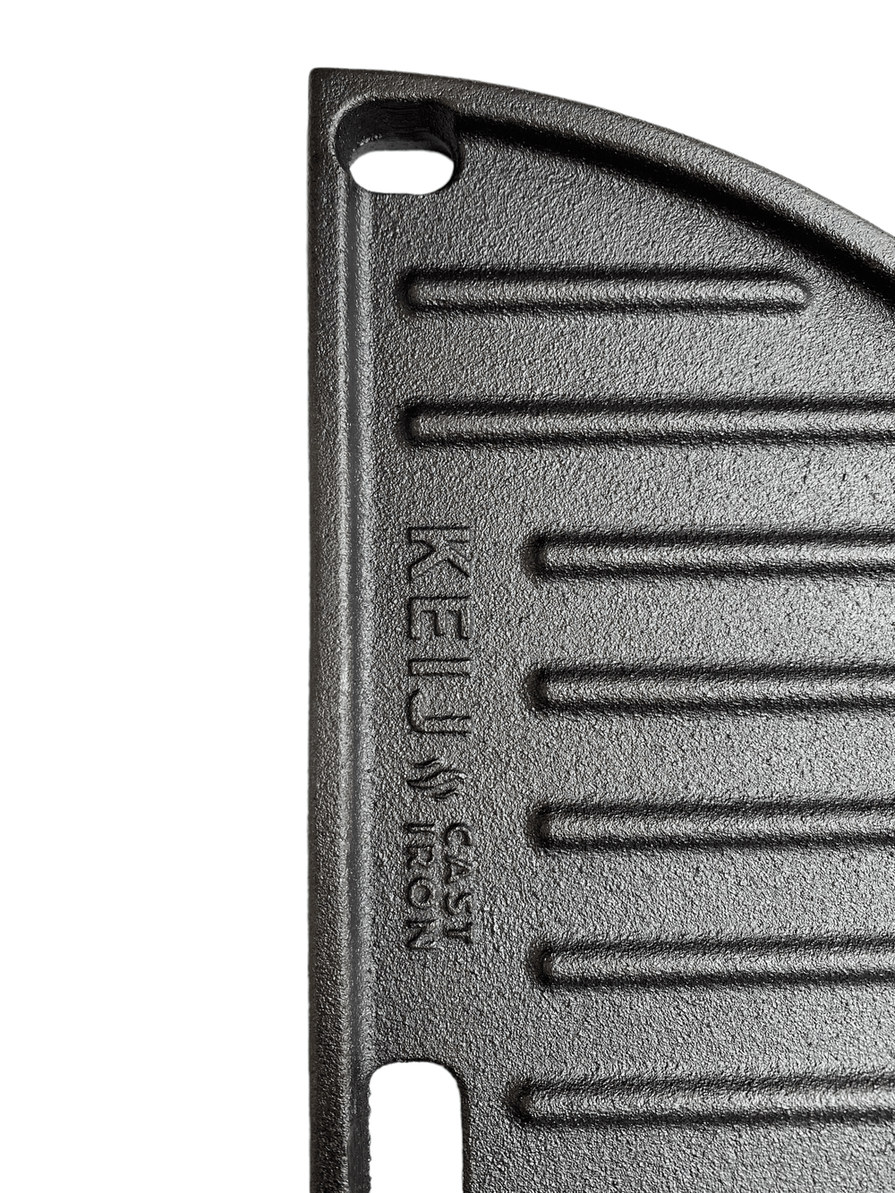 Keij Kamado Halve Maan Grillplade / Plancha Compact - Emaljeret Gussejern - 2-sidet - 33 cm - til 15 tommer Kamadoer - Universel