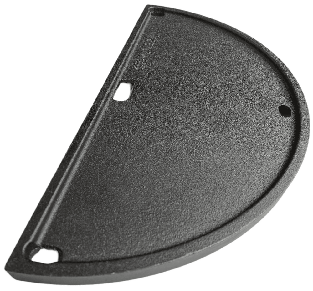 Keij Kamado Halve Maan Grillplade / Plancha Compact - Emaljeret Gussejern - 2-sidet - 33 cm - til 15 tommer Kamadoer - Universel