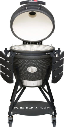 Keij Kamado BBQ Startersæt - Legend Large Black 21 inch - med Trækul, Tændblokke & Kolenmand