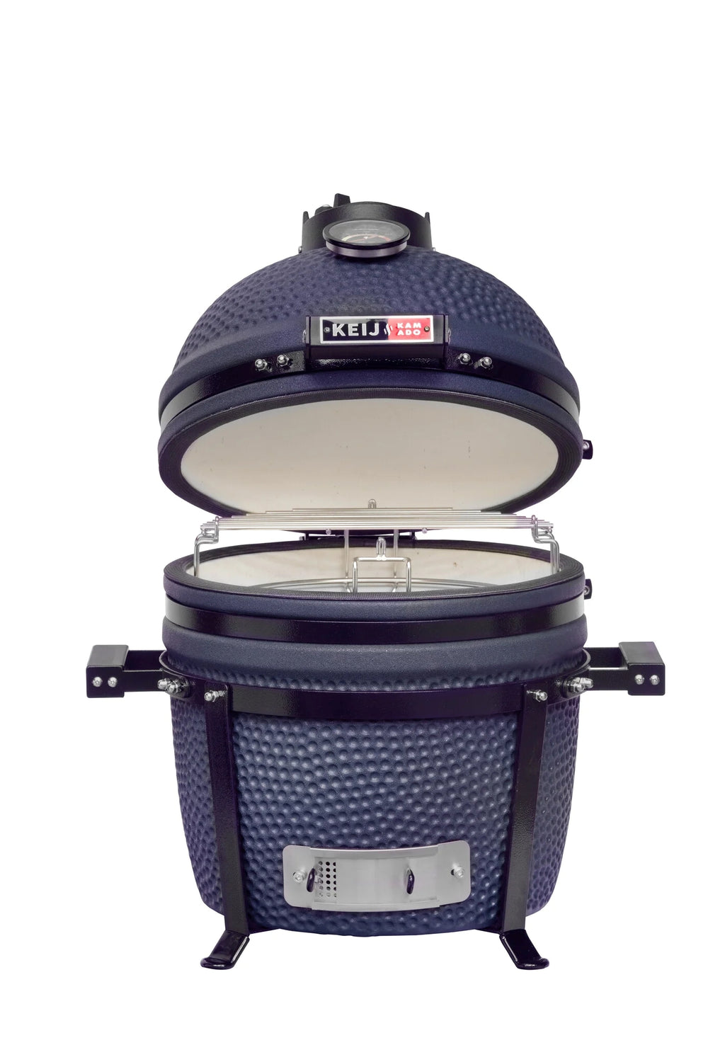 Keij Kamado BBQ Startersæt - Legend Compact Blue 15 tommer - med Trækul, Tændblokke & Kolenet