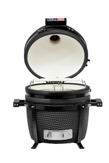 Keij Kamado BBQ Startersæt - Legend Compact Black 15 tommer - med Trækul, Tændblokke & Kolenkurv