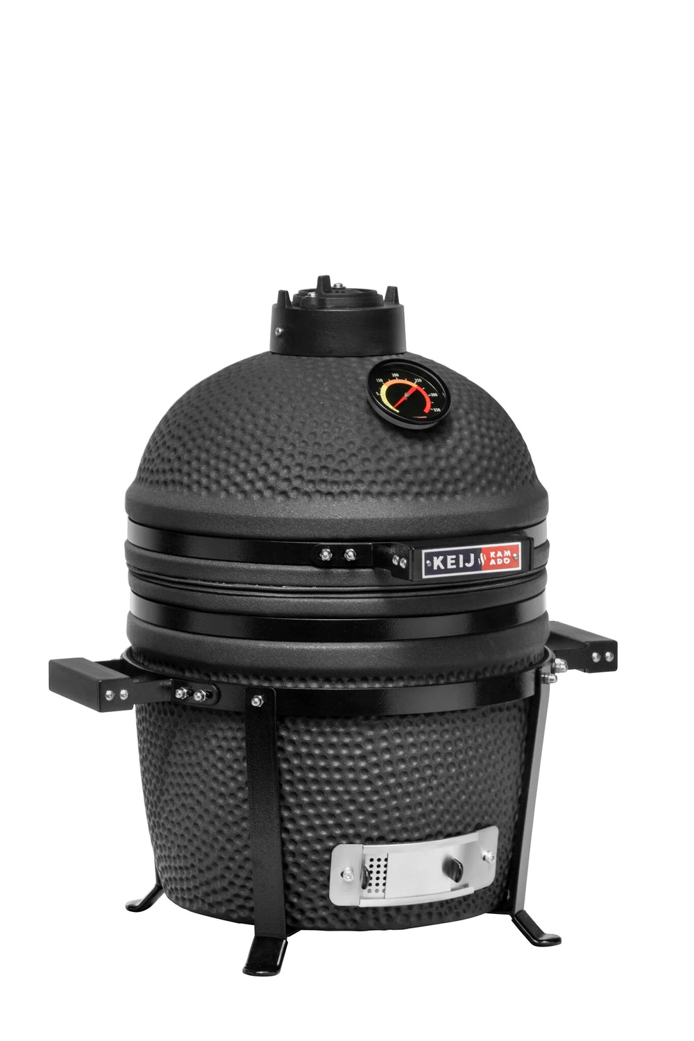 Keij Kamado BBQ Startersæt - Legend Compact Black 15 tommer - med Trækul, Tændblokke & Kolenkurv