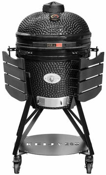 Keij Kamado BBQ Startersæt - Pro Large Black 21 inch - med Trækul, Tændblokke & Kulkurv