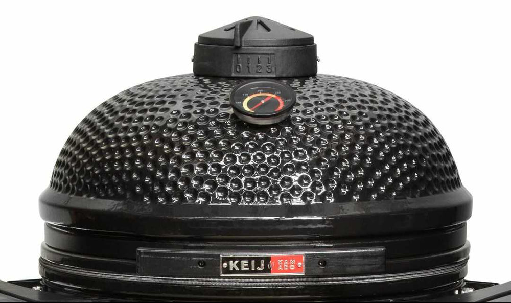 Keij Kamado BBQ Startersæt - Pro Large Black 21 inch - med Trækul, Tændblokke & Kulkurv
