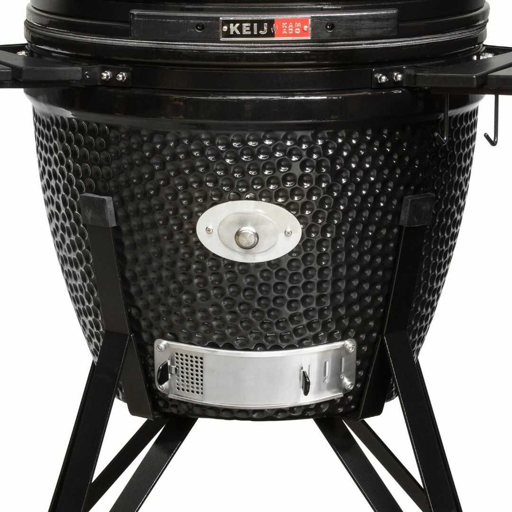 Keij Kamado BBQ Startersæt - Pro Large Black 21 inch - med Trækul, Tændblokke & Kulkurv