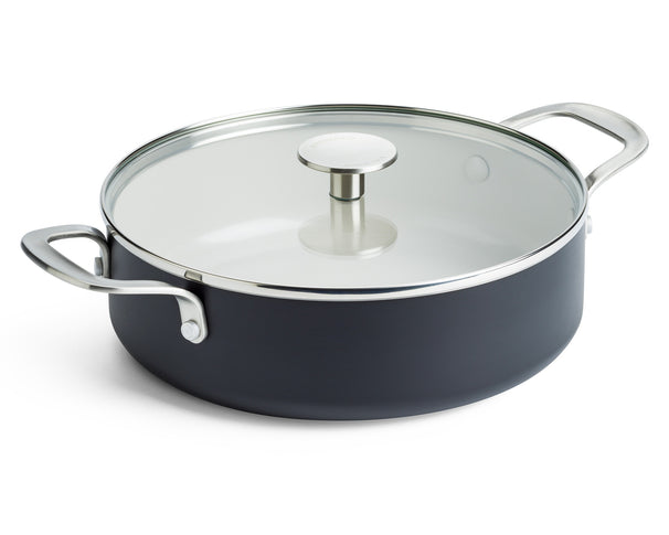 KitchenAid Sauterpande med låg Aluminium Mat Sort ø 24 cm / 3,1 Liter - keramisk non-stick belægning