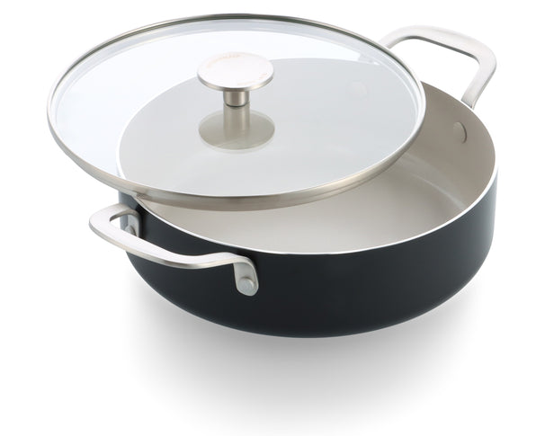 KitchenAid Sauterpande med låg Aluminium Mat Sort ø 28 cm / 4,3 Liter - keramisk non-stick belægning