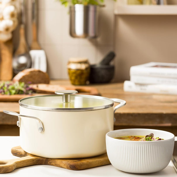 KitchenAid Gryde Aluminium Almond Cream ø 20 cm / 3,1 Liter - keramisk non-stick belægning