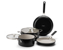 KitchenAid Grydesæt Aluminium Mat Sort 4-delt - Stegepander ø 24 & 28 cm, Gryder ø 20 & 24 cm - keramisk non-stick belægning