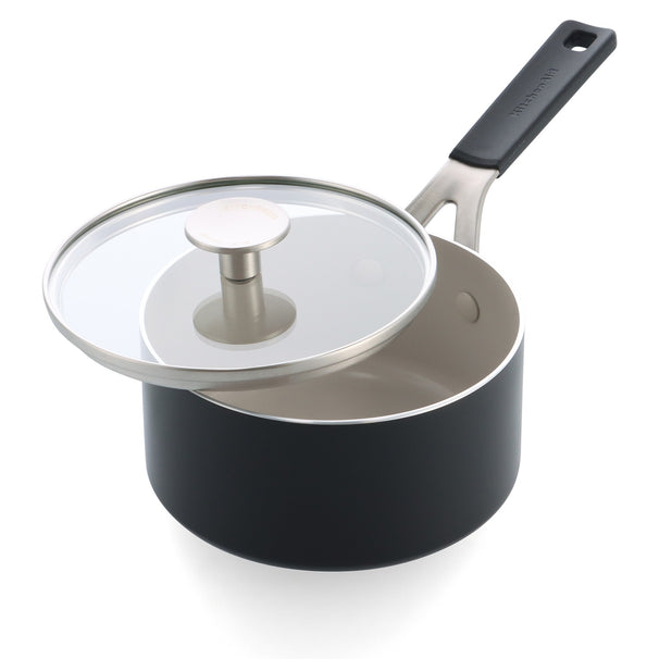 KitchenAid Kasserolle Aluminium Mat Sort ø 16 cm / 1,6 Liter - med låg - keramisk non-stick belægning