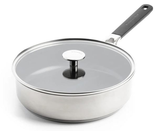 KitchenAid Sauterpande med låg Classic Rustfrit Stål ø 26 cm / 3,6 Liter - keramisk non-stick belægning