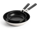 KitchenAid Stegepandesæt Classic Rustfrit Stål 2-delt - ø 20 & 28 cm - keramisk non-stick belægning