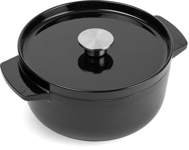 KitchenAid Stegegryde Støbejern Onyx Black ø 22 cm / 3,3 Liter - emaljeret non-stick belægning