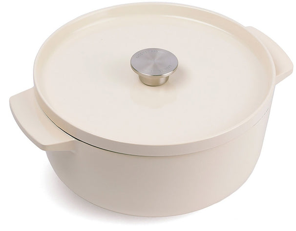 KitchenAid Stegegryde Støbejern Cream ø 26 cm / 5,2 Liter - emaljeret non-stick belægning