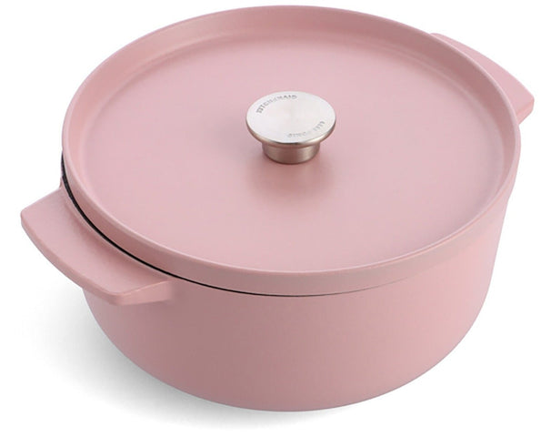 KitchenAid Stegegryde Støbejern Dried Rose ø 26 cm / 5,2 Liter - emaljeret non-stick belægning