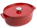 KitchenAid Stegegryde Oval Støbejern Empire Red 30 cm / 5,6 Liter - emaljeret non-stick belægning