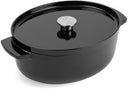 KitchenAid Stegegryde Oval Støbejern Onyx Black 30 cm / 5,6 Liter - emaljeret non-stick belægning