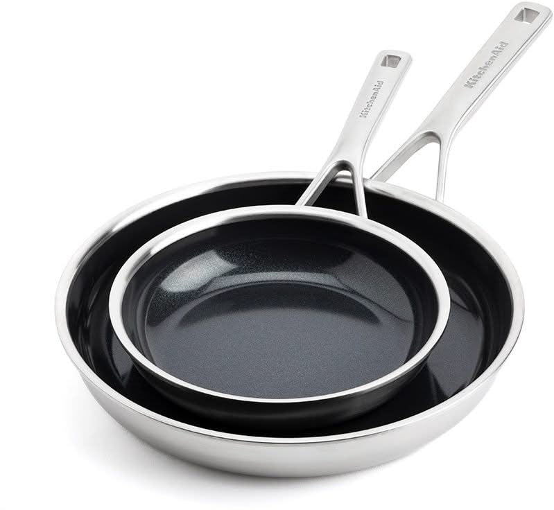 KitchenAid Koekenpannenset Multi-Ply RVS 2-delig - ø 20 & 28 cm
