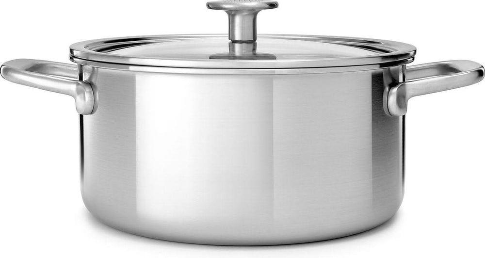 KitchenAid Pannenset Multi-Ply Rustfrit Stål 4-delt - RVS - Kogepande ø 20, 24 cm, Stegepande ø 16 cm & Stegepande ø 24 cm