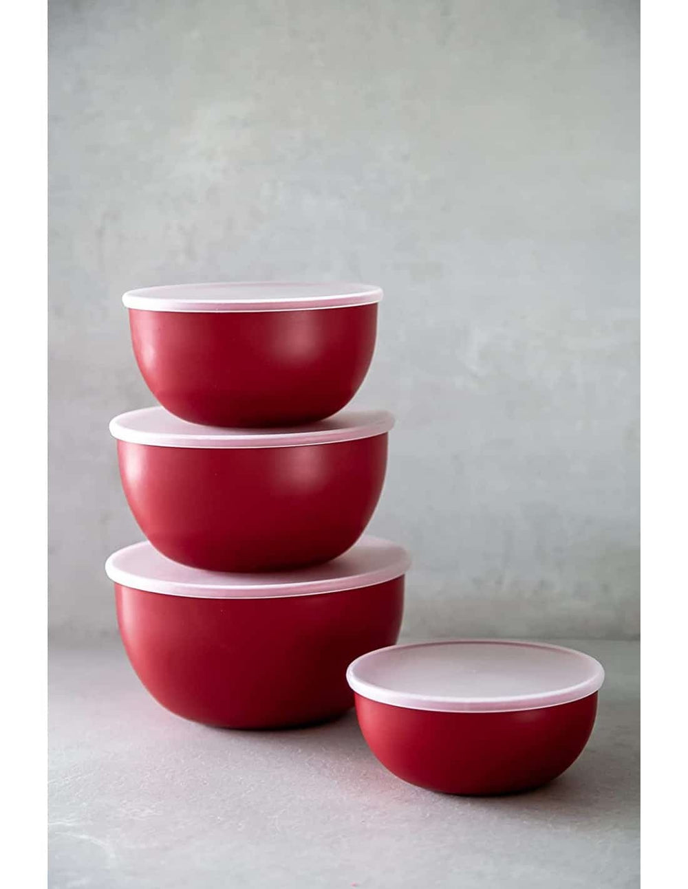 KitchenAid Opbevaringsbokse / Skåle Core Kejserød - med låg - 4 Styk