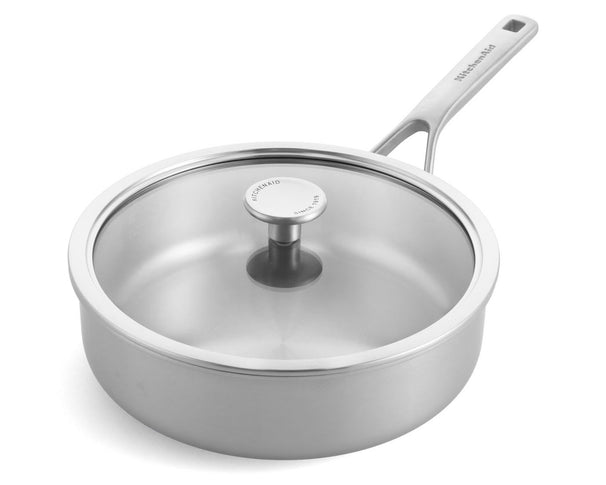 KitchenAid Sauterpande med låg Tri-Ply Rustfrit Stål ø 24 cm / 3,1 Liter - uden non-stick belægning