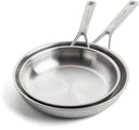 KitchenAid Stegepandesæt Tri-Ply Rustfrit Stål 2-delt - ø 20 & 28 cm - uden non-stick belægning