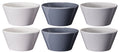 Cookinglife Suppeskåle / Skåle - Siaki Hvid / Blå / Grå ø 14 cm - Porcelæn - 6 stk.