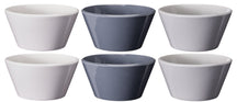 Cookinglife Suppeskåle / Skåle - Siaki Hvid / Blå / Grå ø 14 cm - Porcelæn - 6 stk.