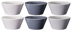 Cookinglife Suppeskåle / Skåle - Siaki Hvid / Blå / Grå ø 14 cm - Porcelæn - 6 stk.