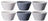 Cookinglife Suppeskåle / Skåle - Siaki Hvid / Blå / Grå ø 14 cm - Porcelæn - 6 stk.