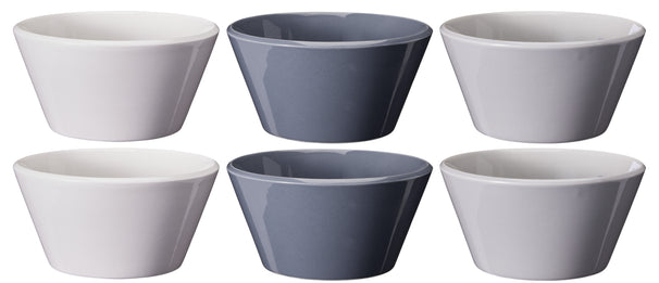Cookinglife Suppeskåle / Skåle - Siaki Hvid / Blå / Grå ø 14 cm - Porcelæn - 6 stk.