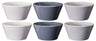 Cookinglife Suppeskåle / Skåle - Siaki Hvid / Blå / Grå ø 14 cm - Porcelæn - 6 stk.