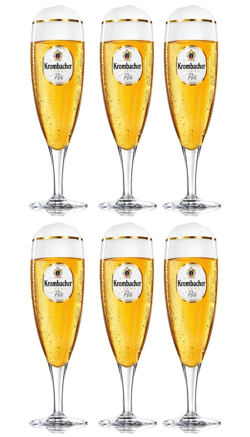 Krombacher Bierglas på fod 300 ml - 6 stykker