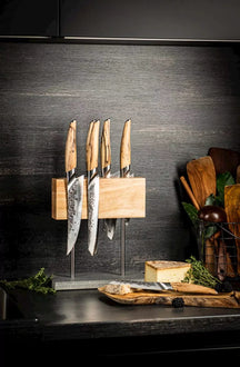 Laguiole Style de Vie Magnetisk messenblok Eiken - med natursten fod