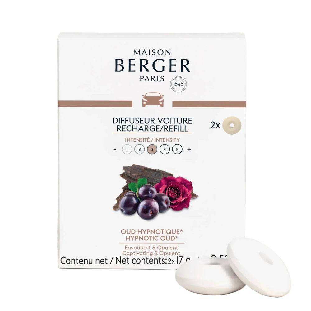 Maison Berger Refill - til Bildiffuser - Hypnotic Oud - 2 stk.