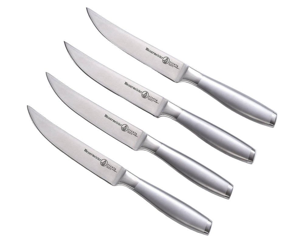 Messermeister Steakmessen Avanta RVS 13 cm - 4 stuks - schuin aanzicht