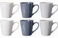 Cookinglife Mokken Siaki - Hvid / Blå / Grå 350 ml - Porcelæn - 6 stk.