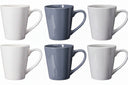 Cookinglife Mokken Siaki - Hvid / Blå / Grå 350 ml - Porcelæn - 6 stk.