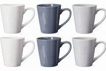 Cookinglife Mokken Siaki - Hvid / Blå / Grå 350 ml - Porcelæn - 6 stk.