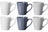 Cookinglife Mokken Siaki - Hvid / Blå / Grå 350 ml - Porcelæn - 6 stk.