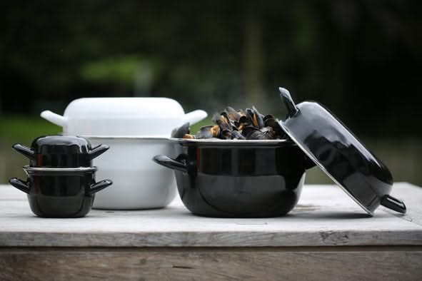 Cosy & Trendy Mosselpan - Emaille - Sort - ø 18 cm / 2.8 liter - emaljeret non-stick belægning