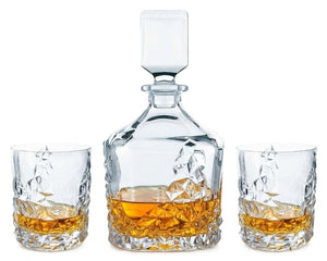 Nachtmann Whiskey Set Sculpture 3-delig - Karaf 750 ml & 2 Whiskeyglazen 365 ml gevuld
