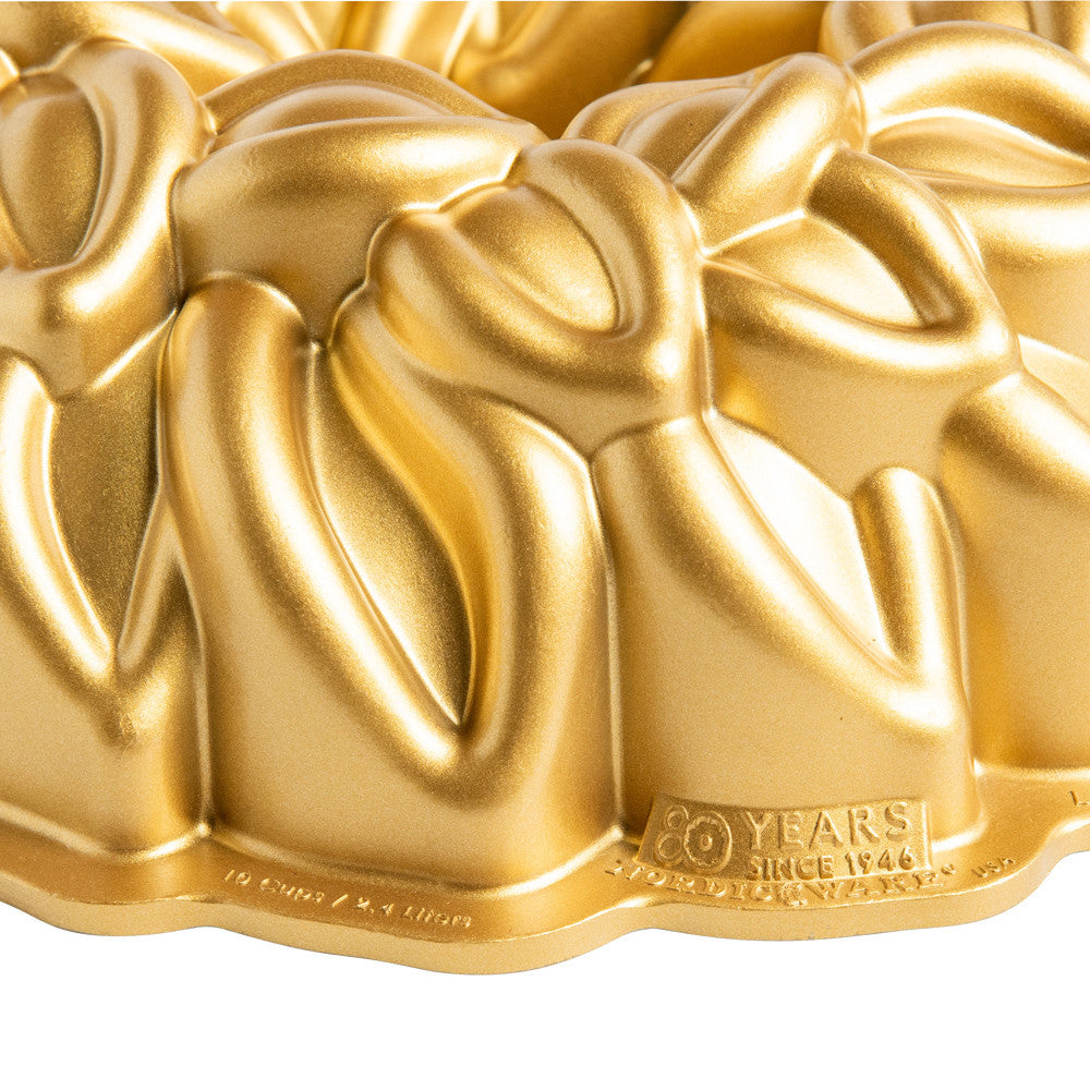 Nordic Ware Tulbandform Laurel Wreath Bundt Guld - Gussejern - ø 27 cm