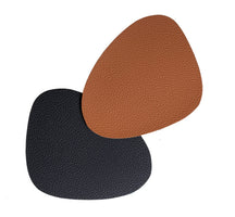 Underlag - Vegansk læder - Sort / Cognac - Organic - dobbelt-sidet - 13 x 11 cm - 6 stk. - Cookinglife