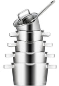 Sola Pannenset Diamond 5-Delig RVS - Downdraft egnet - Kogepande ø 16, 18, 20, 24 cm & Gryde ø 16 cm - egnet til alle varmekilder
