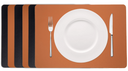 Cookinglife Placemats - Dobbelt så meget - Vegansk læder - Cognac / Sort 46 x 33 cm - 6 Stykker